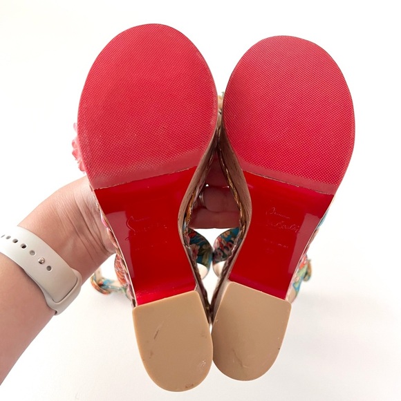 CHRISTIAN LOUBOUTIN | Arielle sevillana Floral Platform Ankle Wrap Sandals 37 38 - Picture 10 of 13